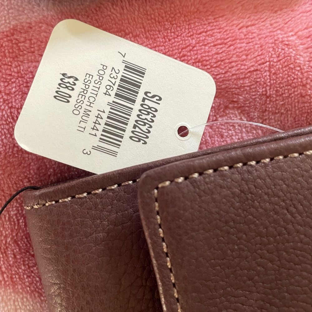 Fossil Popstitch Espresso NWT Wallet & Preowned Checkbook Wallet - Picture 3 of 16